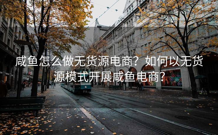 咸鱼怎么做无货源电商？如何以无货源模式开展咸鱼电商？