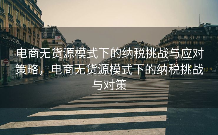电商无货源模式下的纳税挑战与应对策略，电商无货源模式下的纳税挑战与对策