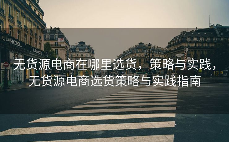 无货源电商在哪里选货，策略与实践，无货源电商选货策略与实践指南