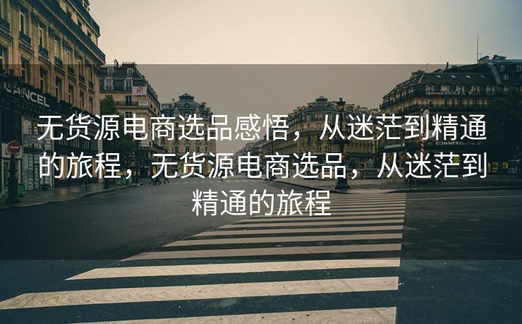 无货源电商选品感悟，从迷茫到精通的旅程，无货源电商选品，从迷茫到精通的旅程