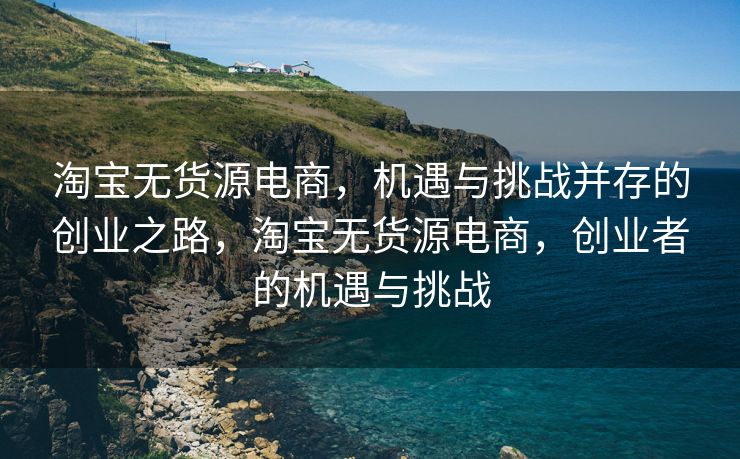 淘宝无货源电商，机遇与挑战并存的创业之路，淘宝无货源电商，创业者的机遇与挑战
