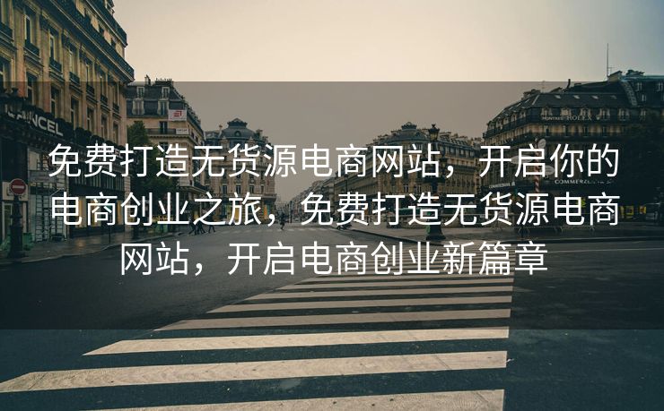免费打造无货源电商网站，开启你的电商创业之旅，免费打造无货源电商网站，开启电商创业新篇章