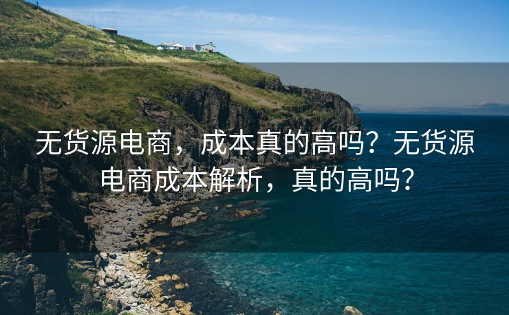 无货源电商，成本真的高吗？无货源电商成本解析，真的高吗？