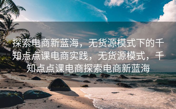 探索电商新蓝海，无货源模式下的千知点点课电商实践，无货源模式，千知点点课电商探索电商新蓝海