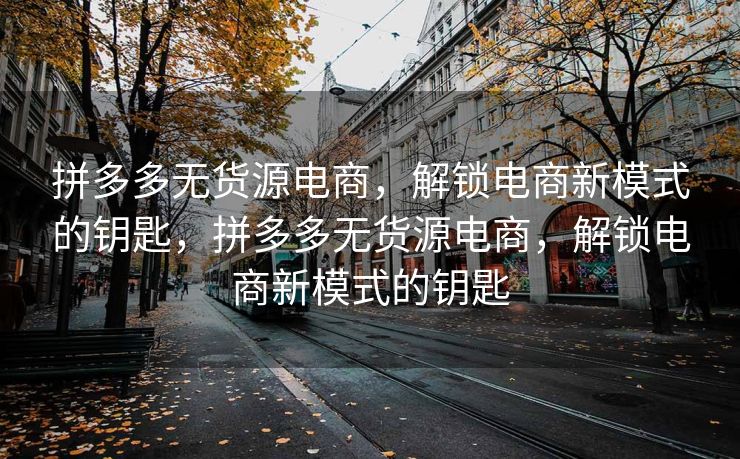 拼多多无货源电商，解锁电商新模式的钥匙，拼多多无货源电商，解锁电商新模式的钥匙