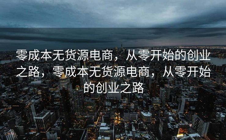 零成本无货源电商，从零开始的创业之路，零成本无货源电商，从零开始的创业之路