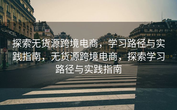 探索无货源跨境电商，学习路径与实践指南，无货源跨境电商，探索学习路径与实践指南