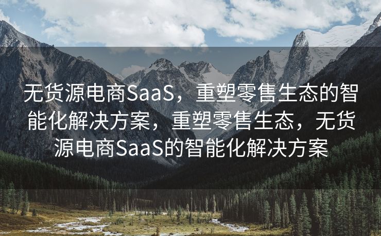 无货源电商SaaS，重塑零售生态的智能化解决方案，重塑零售生态，无货源电商SaaS的智能化解决方案