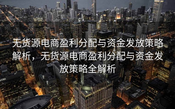 无货源电商盈利分配与资金发放策略解析，无货源电商盈利分配与资金发放策略全解析