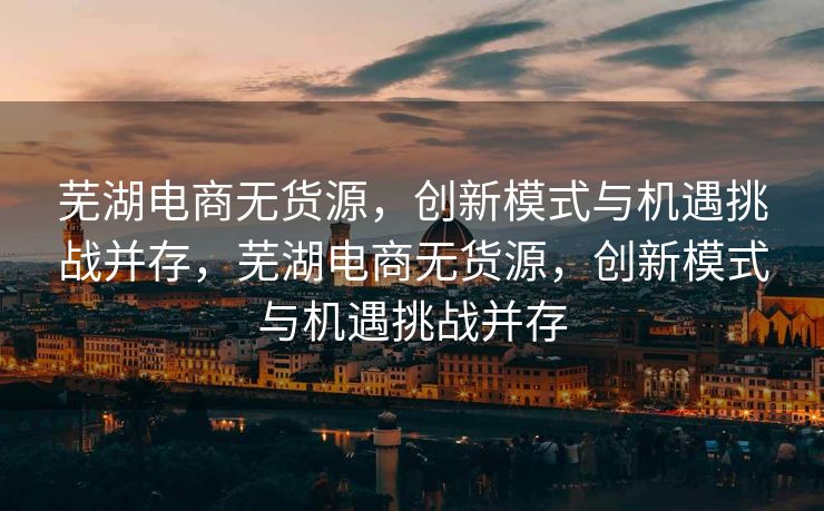 芜湖电商无货源，创新模式与机遇挑战并存，芜湖电商无货源，创新模式与机遇挑战并存