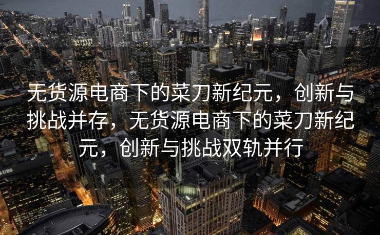 无货源电商下的菜刀新纪元，创新与挑战并存，无货源电商下的菜刀新纪元，创新与挑战双轨并行