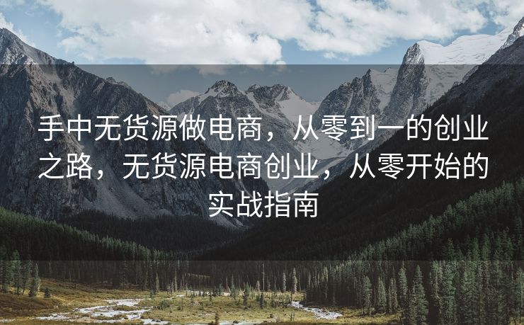 手中无货源做电商，从零到一的创业之路，无货源电商创业，从零开始的实战指南