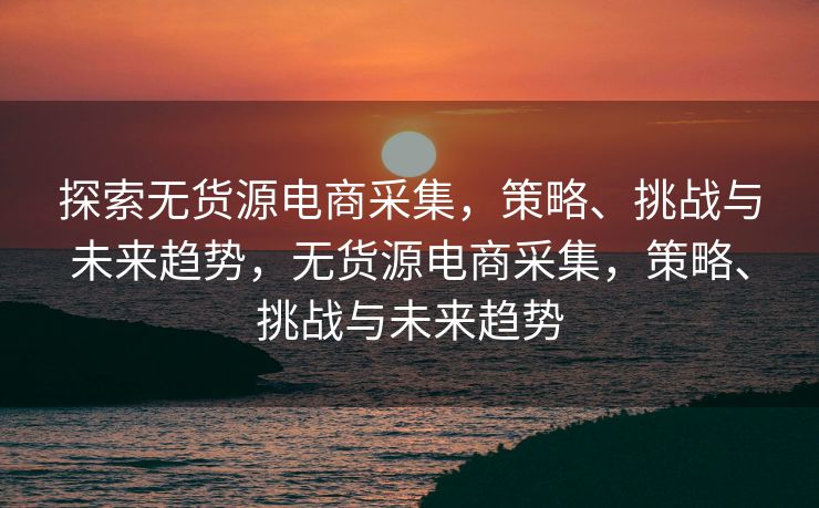 探索无货源电商采集，策略、挑战与未来趋势，无货源电商采集，策略、挑战与未来趋势