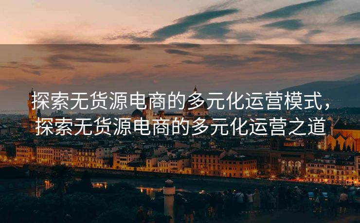 探索无货源电商的多元化运营模式，探索无货源电商的多元化运营之道