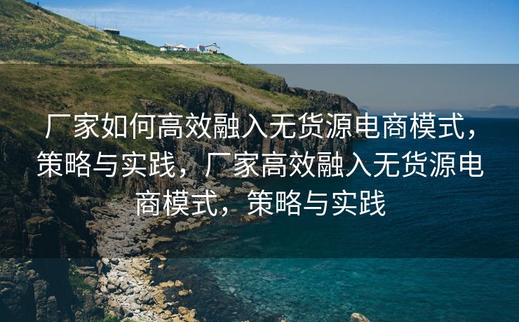 厂家如何高效融入无货源电商模式，策略与实践，厂家高效融入无货源电商模式，策略与实践