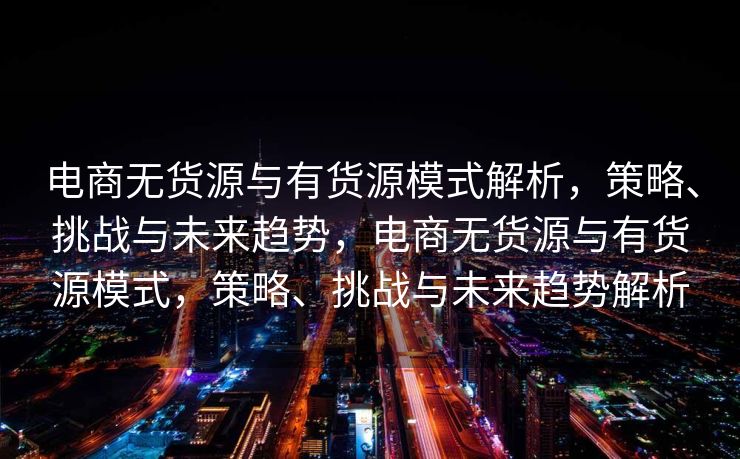 电商无货源与有货源模式解析，策略、挑战与未来趋势，电商无货源与有货源模式，策略、挑战与未来趋势解析