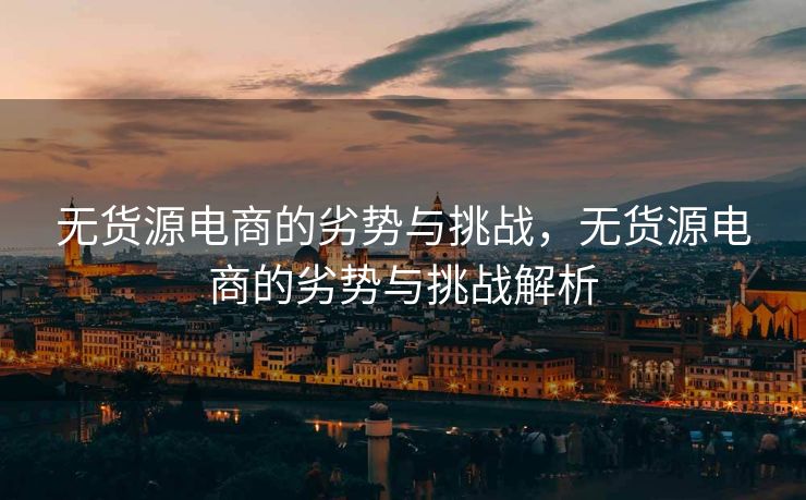 无货源电商的劣势与挑战，无货源电商的劣势与挑战解析