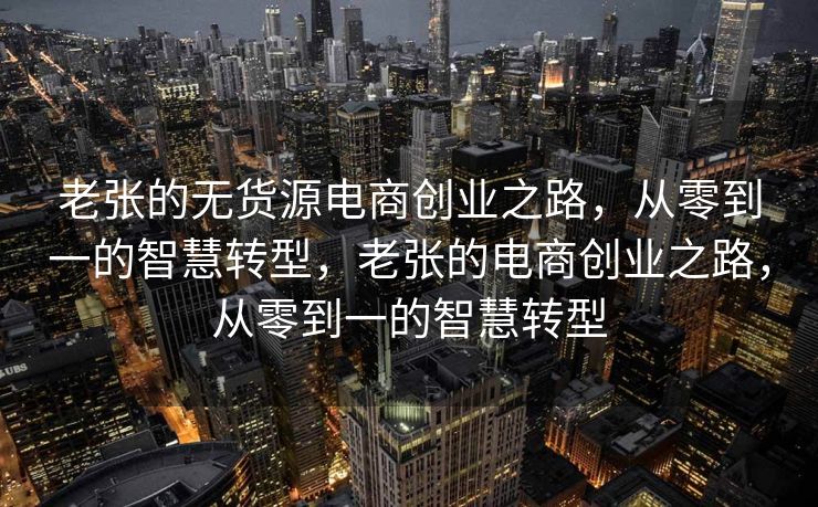 老张的无货源电商创业之路，从零到一的智慧转型，老张的电商创业之路，从零到一的智慧转型
