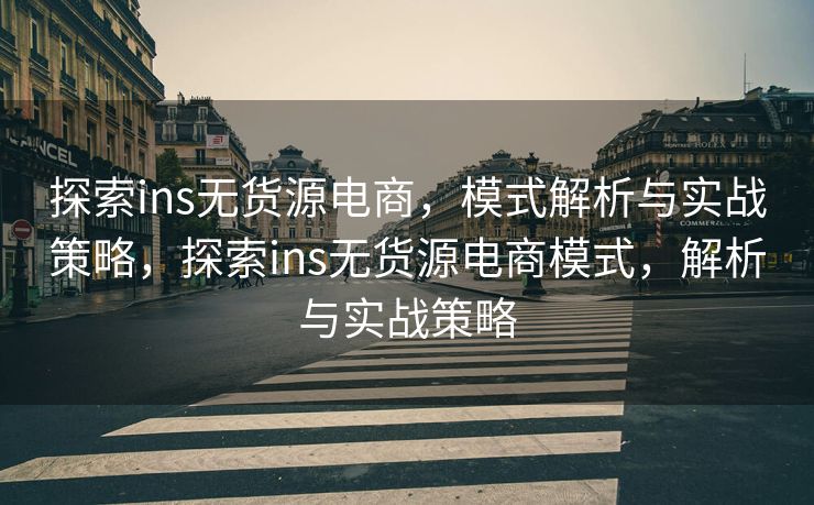 探索ins无货源电商，模式解析与实战策略，探索ins无货源电商模式，解析与实战策略