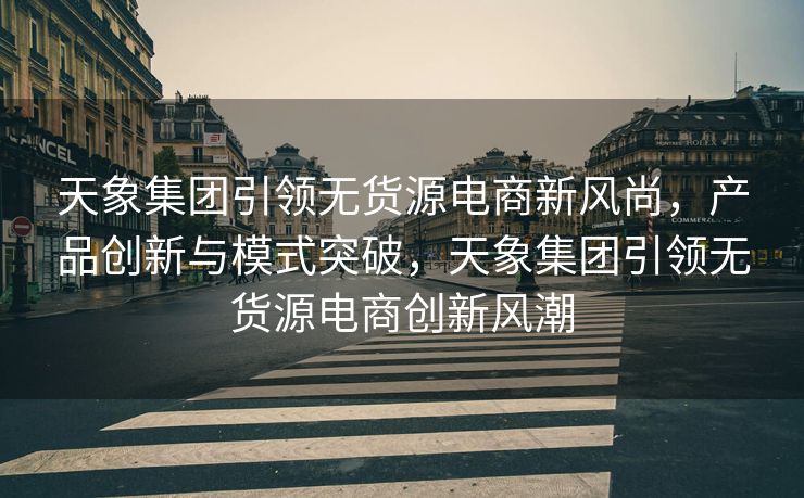 天象集团引领无货源电商新风尚，产品创新与模式突破，天象集团引领无货源电商创新风潮