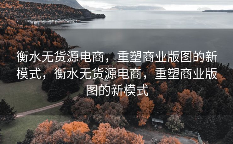 衡水无货源电商，重塑商业版图的新模式，衡水无货源电商，重塑商业版图的新模式
