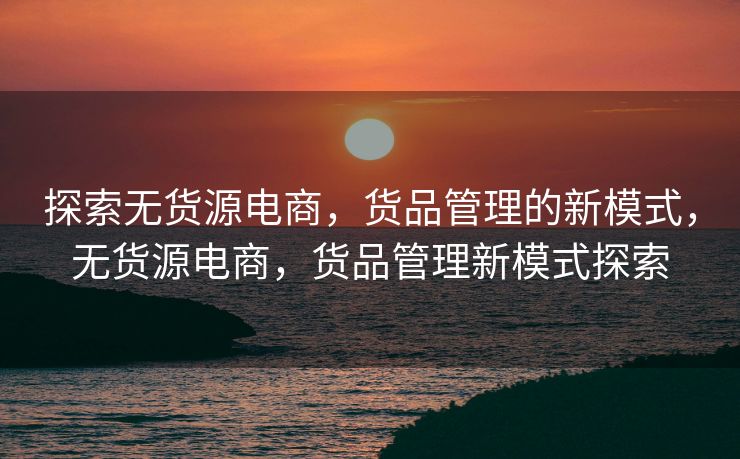 探索无货源电商，货品管理的新模式，无货源电商，货品管理新模式探索