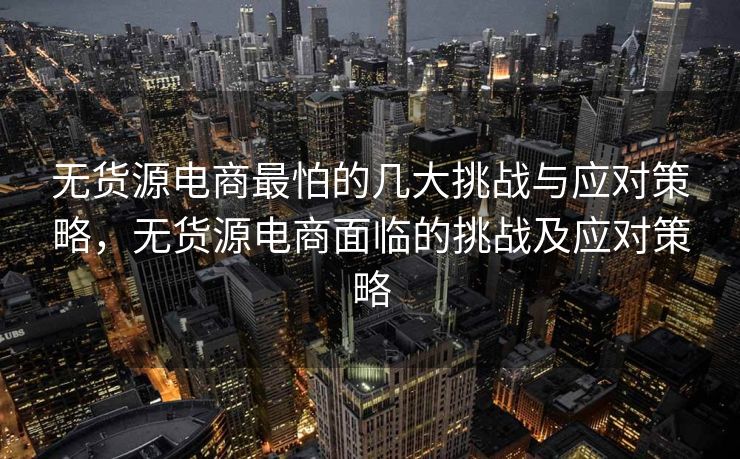 无货源电商最怕的几大挑战与应对策略，无货源电商面临的挑战及应对策略