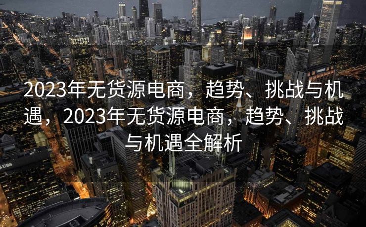 2023年无货源电商，趋势、挑战与机遇，2023年无货源电商，趋势、挑战与机遇全解析