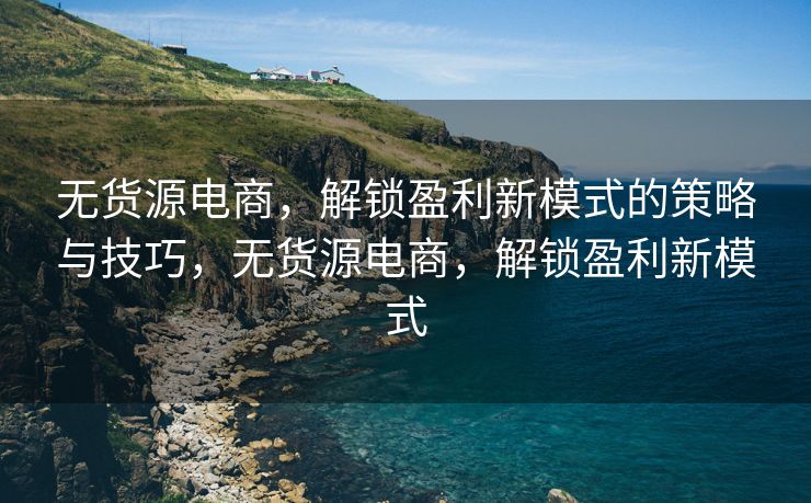 无货源电商，解锁盈利新模式的策略与技巧，无货源电商，解锁盈利新模式