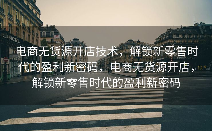 电商无货源开店技术，解锁新零售时代的盈利新密码，电商无货源开店，解锁新零售时代的盈利新密码