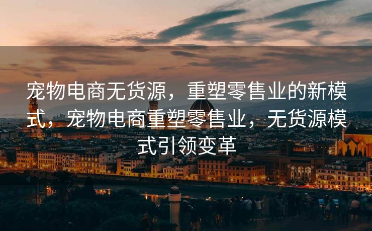 宠物电商无货源，重塑零售业的新模式，宠物电商重塑零售业，无货源模式引领变革