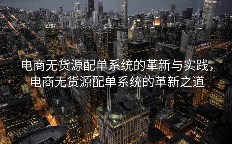 电商无货源配单系统的革新与实践，电商无货源配单系统的革新之道
