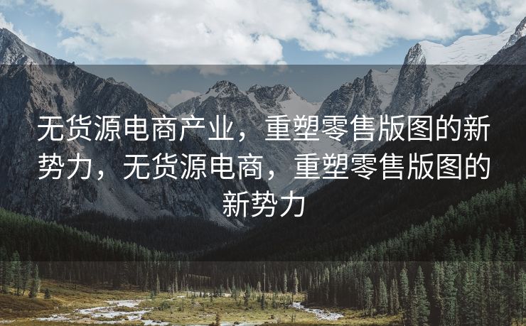 无货源电商产业，重塑零售版图的新势力，无货源电商，重塑零售版图的新势力