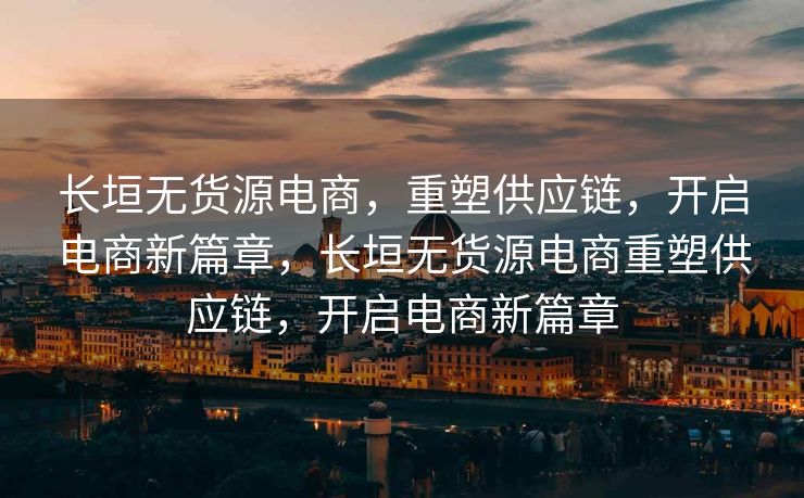 长垣无货源电商，重塑供应链，开启电商新篇章，长垣无货源电商重塑供应链，开启电商新篇章