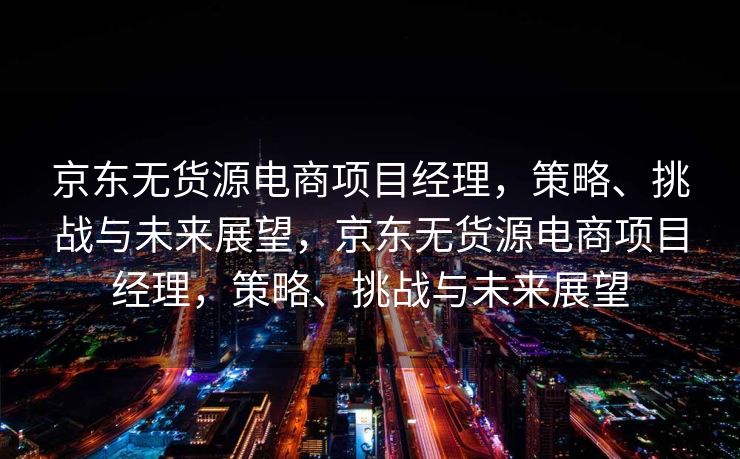 京东无货源电商项目经理，策略、挑战与未来展望，京东无货源电商项目经理，策略、挑战与未来展望