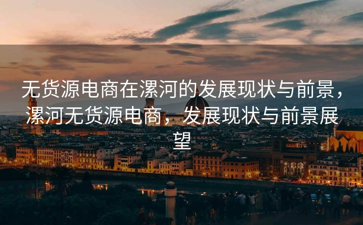 无货源电商在漯河的发展现状与前景，漯河无货源电商，发展现状与前景展望