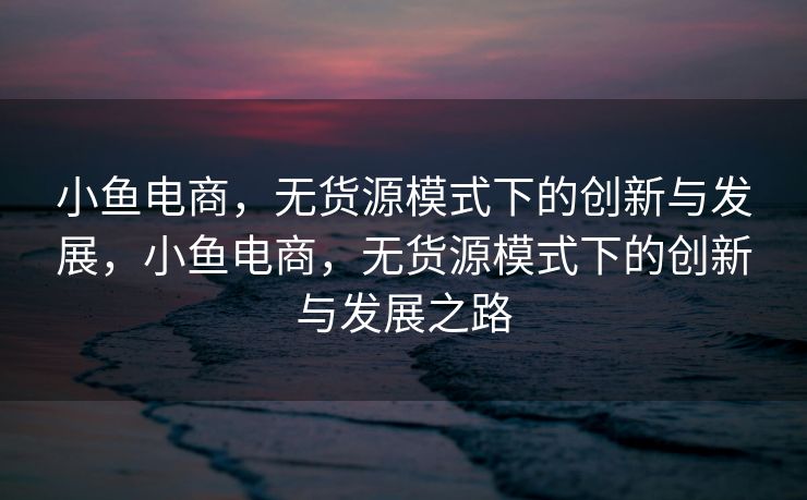 小鱼电商，无货源模式下的创新与发展，小鱼电商，无货源模式下的创新与发展之路