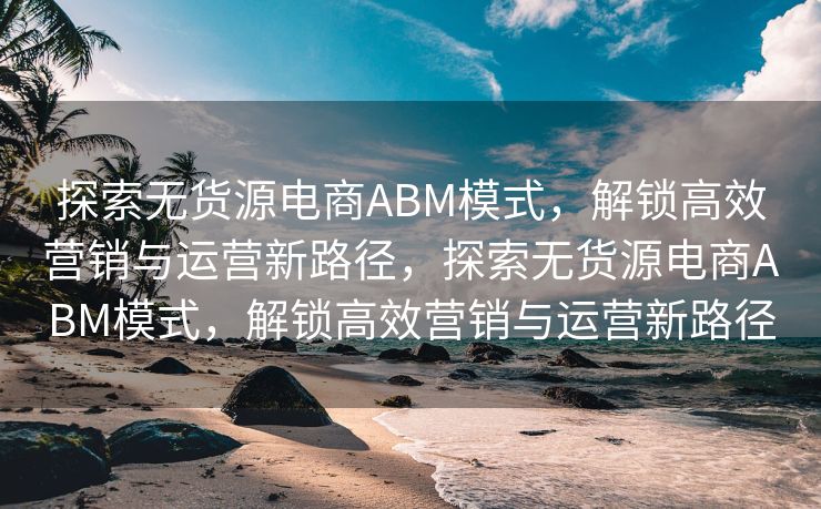 探索无货源电商ABM模式，解锁高效营销与运营新路径，探索无货源电商ABM模式，解锁高效营销与运营新路径