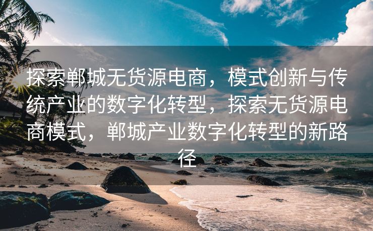 探索郸城无货源电商，模式创新与传统产业的数字化转型，探索无货源电商模式，郸城产业数字化转型的新路径