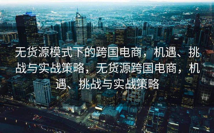 无货源模式下的跨国电商，机遇、挑战与实战策略，无货源跨国电商，机遇、挑战与实战策略