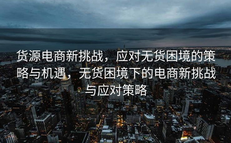 货源电商新挑战，应对无货困境的策略与机遇，无货困境下的电商新挑战与应对策略
