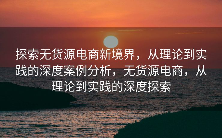 探索无货源电商新境界，从理论到实践的深度案例分析，无货源电商，从理论到实践的深度探索