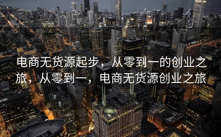 电商无货源起步，从零到一的创业之旅，从零到一，电商无货源创业之旅