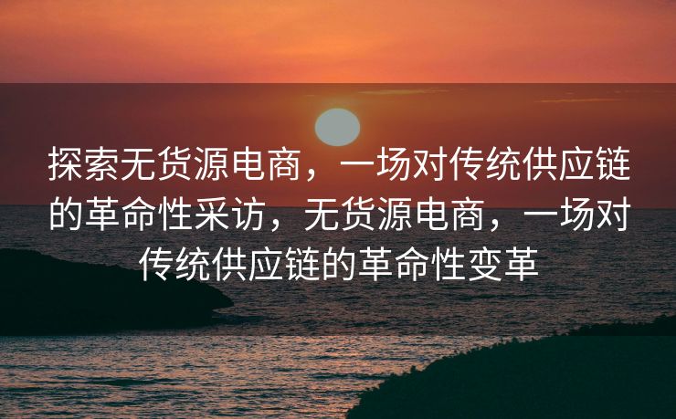 探索无货源电商，一场对传统供应链的革命性采访，无货源电商，一场对传统供应链的革命性变革