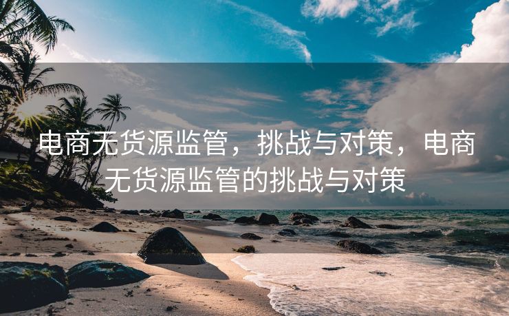 电商无货源监管，挑战与对策，电商无货源监管的挑战与对策