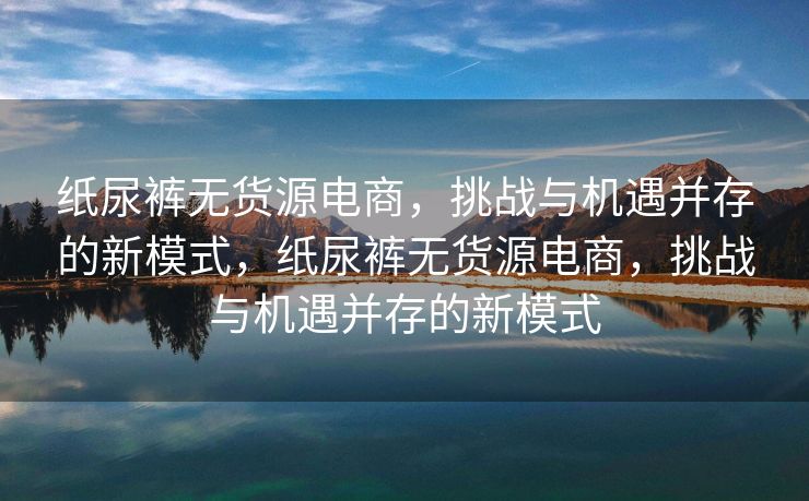 纸尿裤无货源电商，挑战与机遇并存的新模式，纸尿裤无货源电商，挑战与机遇并存的新模式