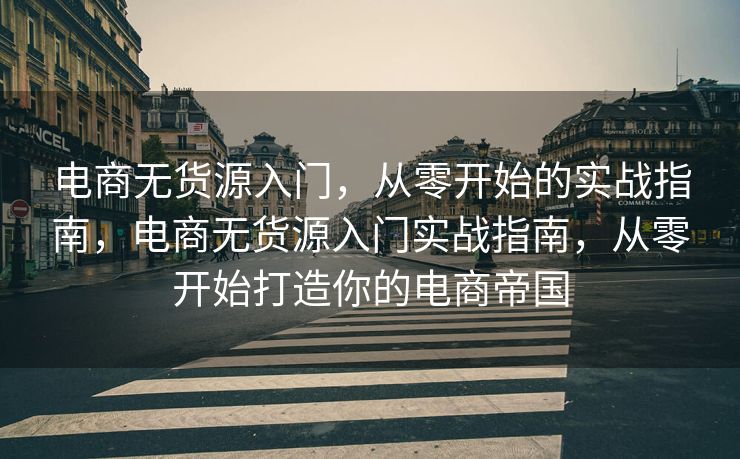 电商无货源入门，从零开始的实战指南，电商无货源入门实战指南，从零开始打造你的电商帝国