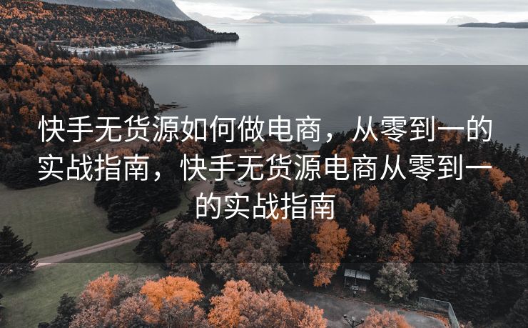 快手无货源如何做电商，从零到一的实战指南，快手无货源电商从零到一的实战指南
