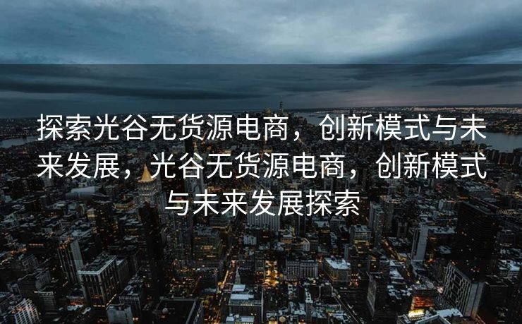 探索光谷无货源电商，创新模式与未来发展，光谷无货源电商，创新模式与未来发展探索