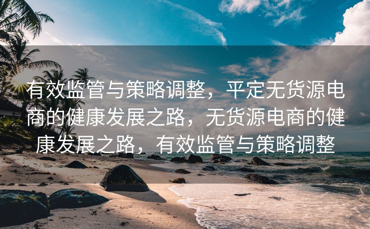 有效监管与策略调整，平定无货源电商的健康发展之路，无货源电商的健康发展之路，有效监管与策略调整